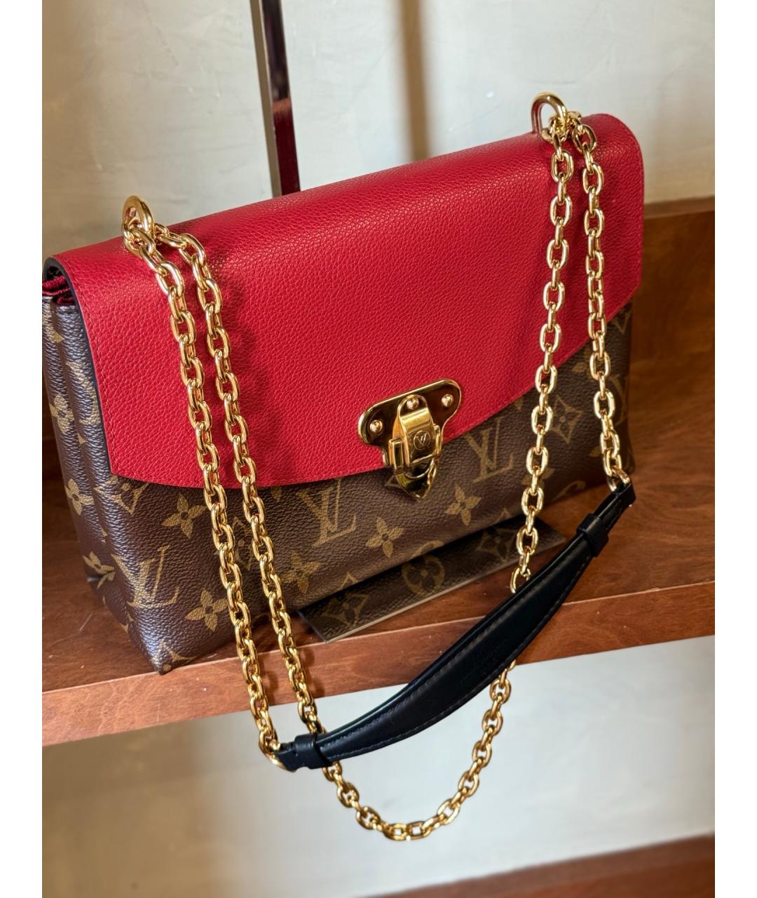 LOUIS VUITTON Красная кожаная сумка через плечо, фото 5