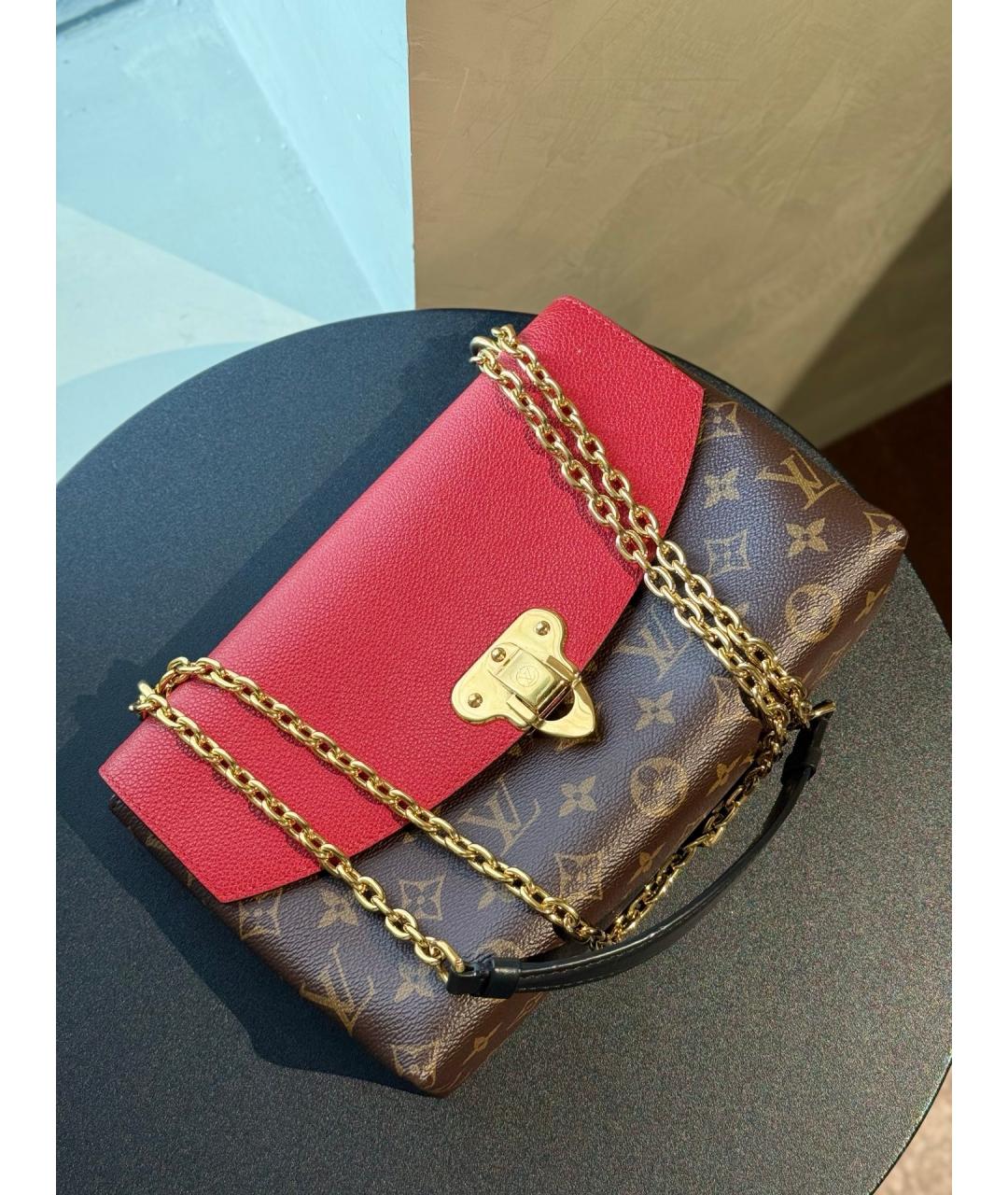 LOUIS VUITTON Красная кожаная сумка через плечо, фото 8