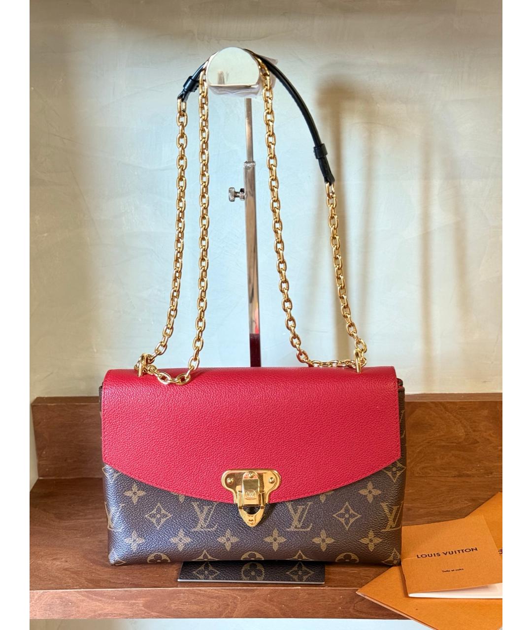 LOUIS VUITTON Красная кожаная сумка через плечо, фото 10