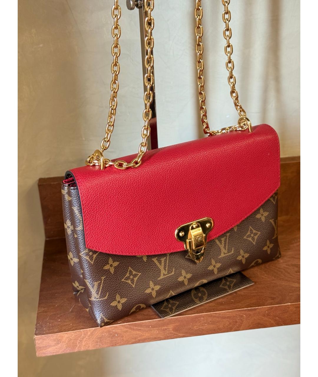 LOUIS VUITTON Красная кожаная сумка через плечо, фото 4