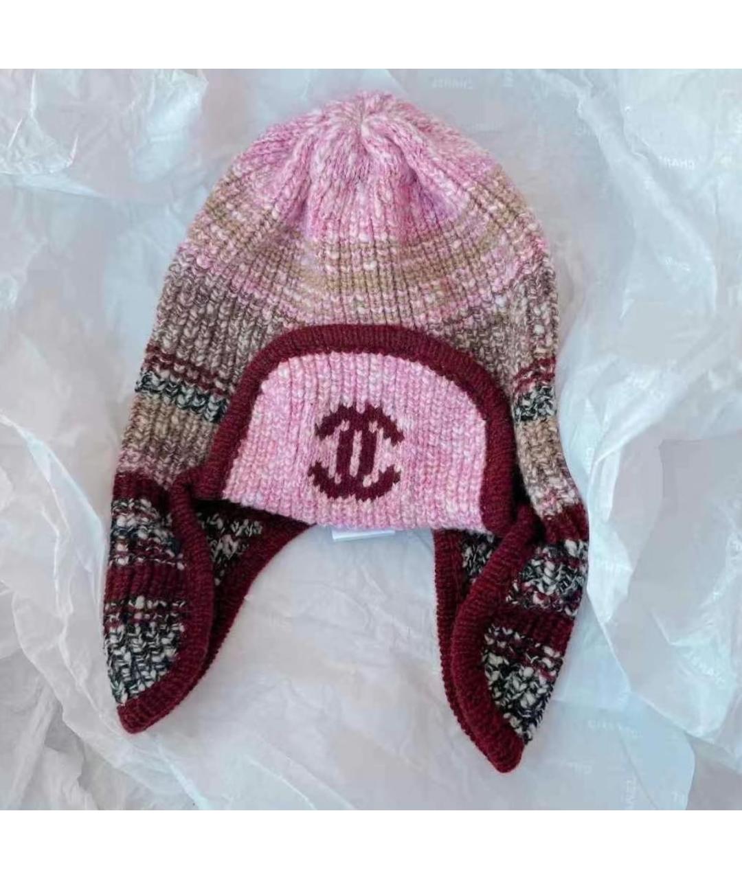 CHANEL Розовая кашемировая шапка, фото 5
