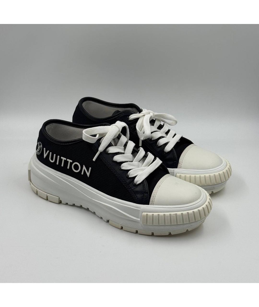 LOUIS VUITTON Черные кожаные кеды, фото 2