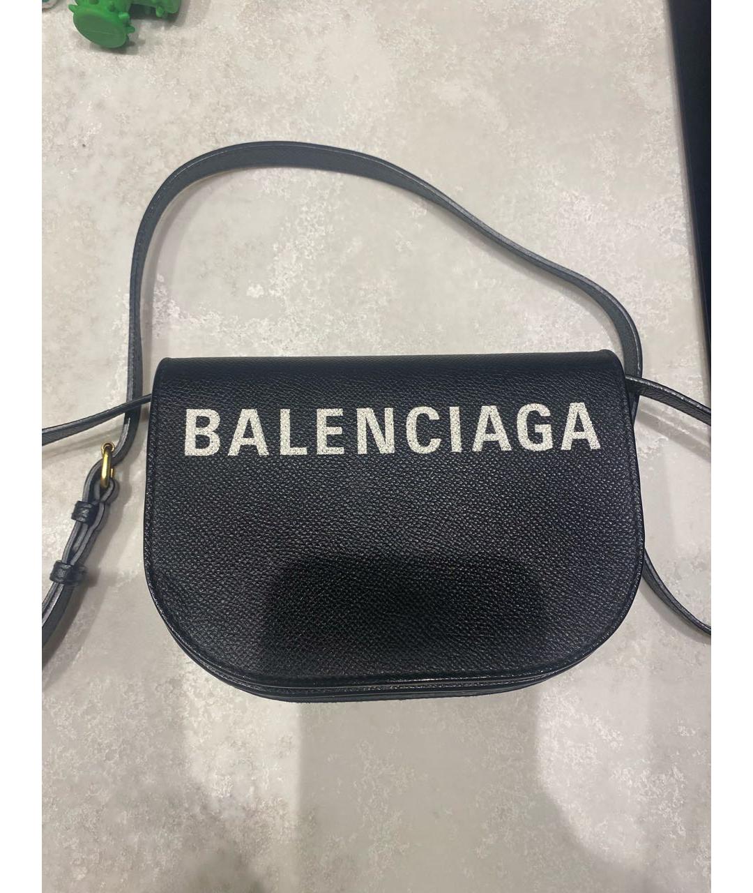 BALENCIAGA Черная кожаная сумка через плечо, фото 4