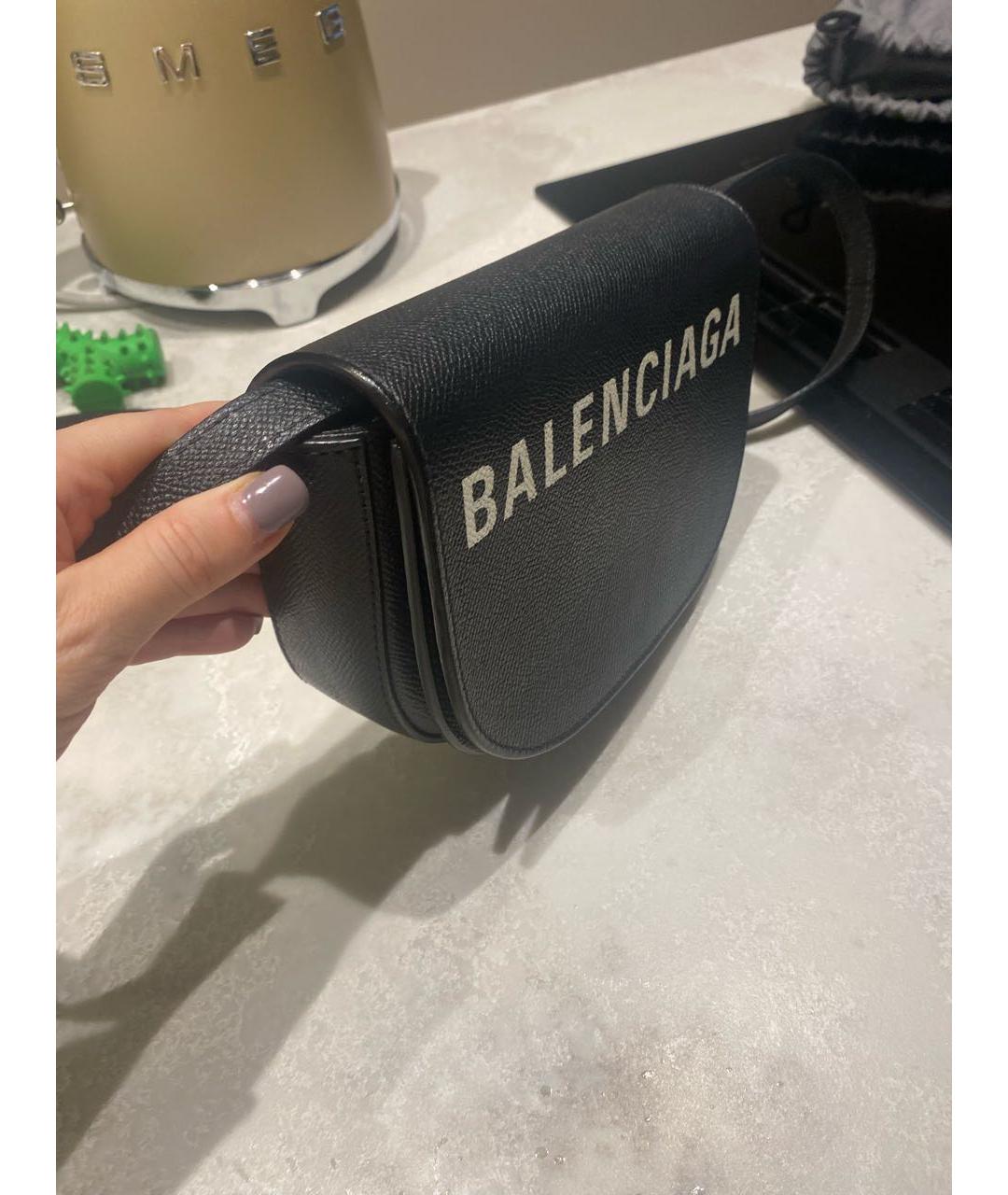 BALENCIAGA Черная кожаная сумка через плечо, фото 2