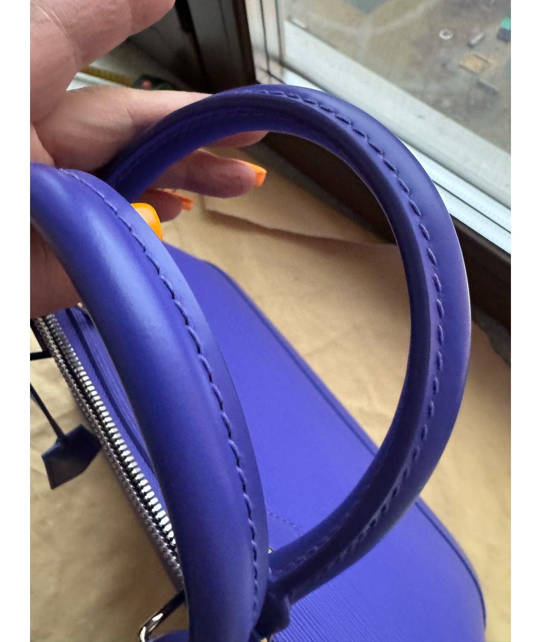 LOUIS VUITTON Синяя кожаная сумка с короткими ручками, фото 6