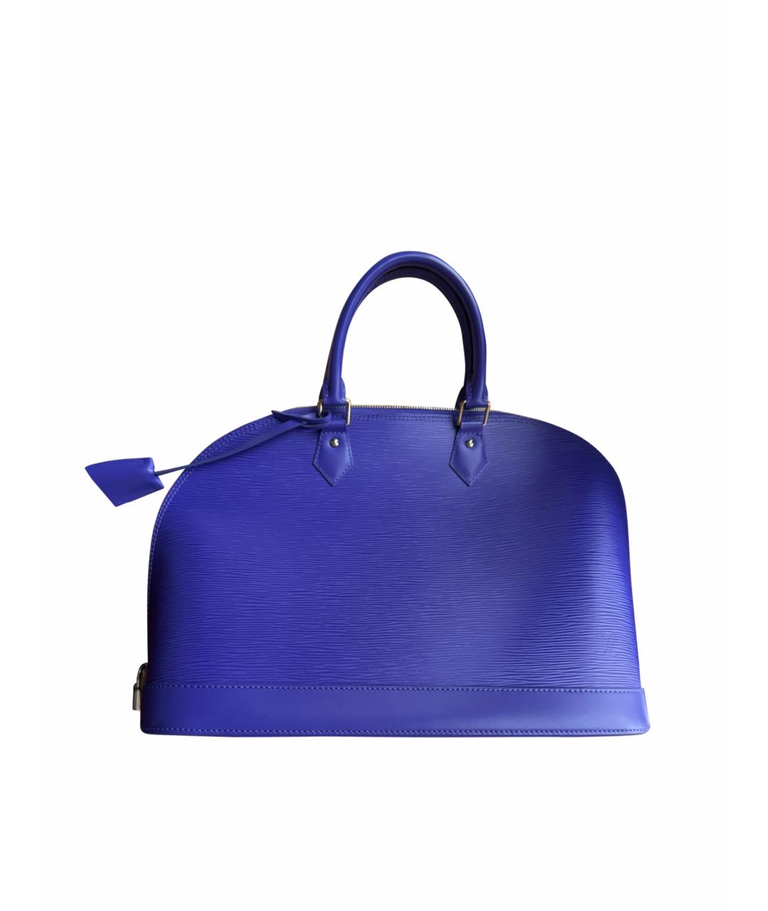 LOUIS VUITTON Синяя кожаная сумка с короткими ручками, фото 1