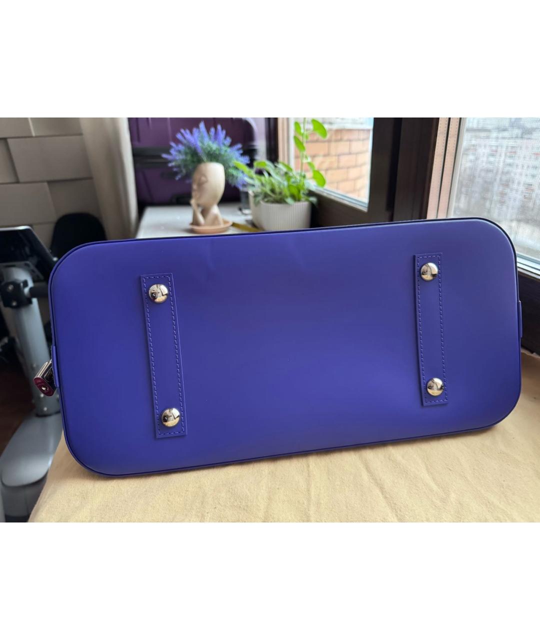 LOUIS VUITTON Синяя кожаная сумка с короткими ручками, фото 7