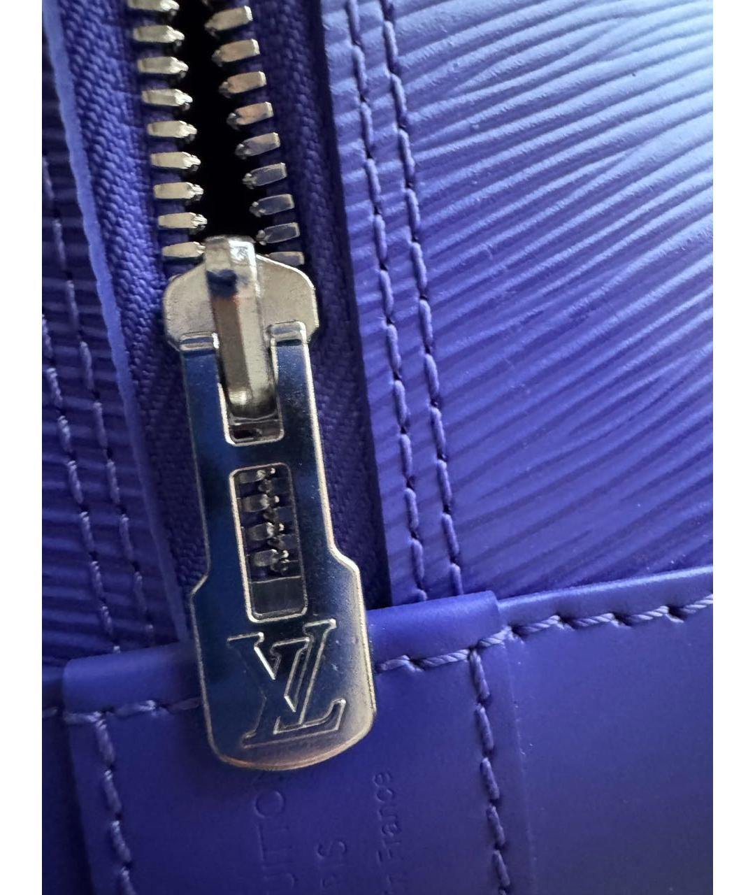 LOUIS VUITTON Синяя кожаная сумка с короткими ручками, фото 8