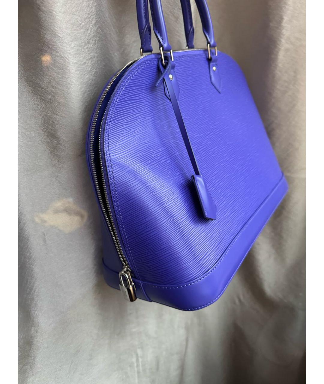 LOUIS VUITTON Синяя кожаная сумка с короткими ручками, фото 2