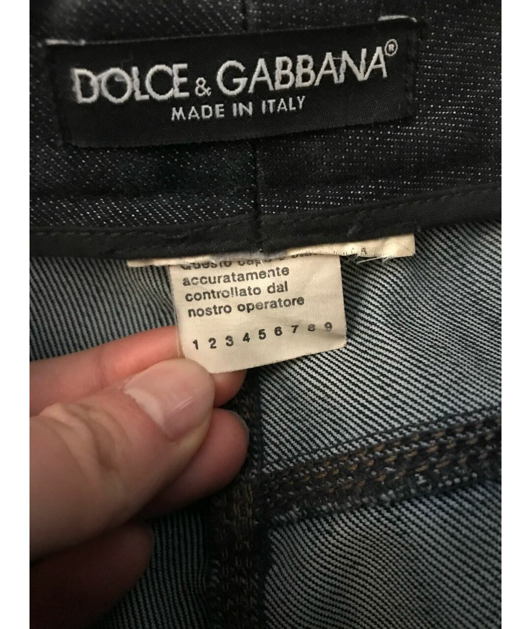 DOLCE&GABBANA Темно-синие хлопковые джинсы слим, фото 6