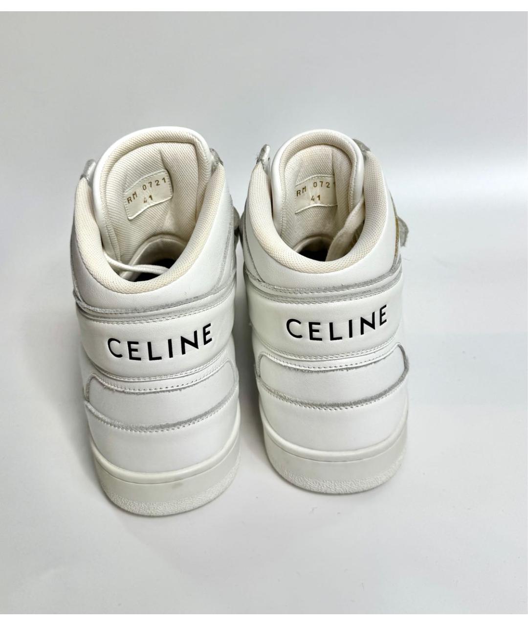 CELINE Белые кожаные кроссовки, фото 4