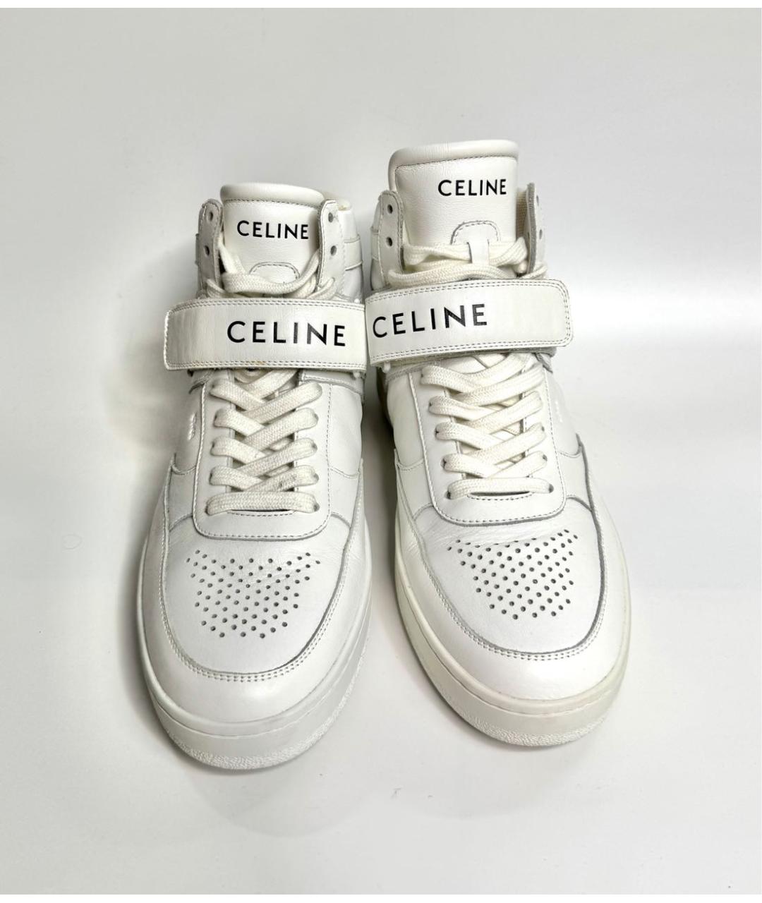 CELINE Белые кожаные кроссовки, фото 2