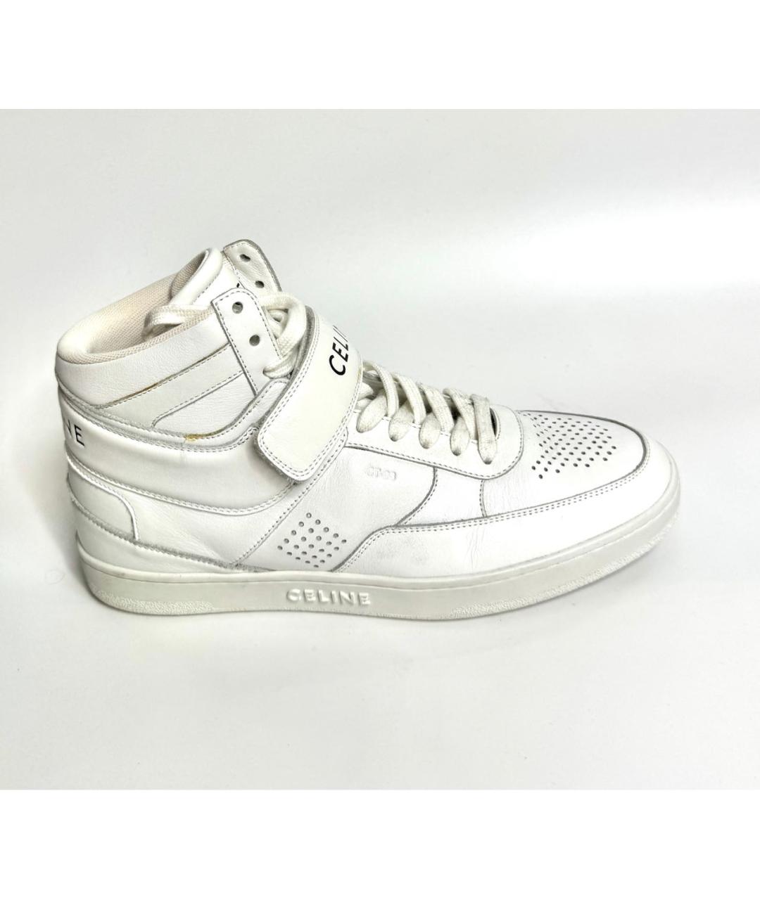CELINE Белые кожаные кроссовки, фото 5