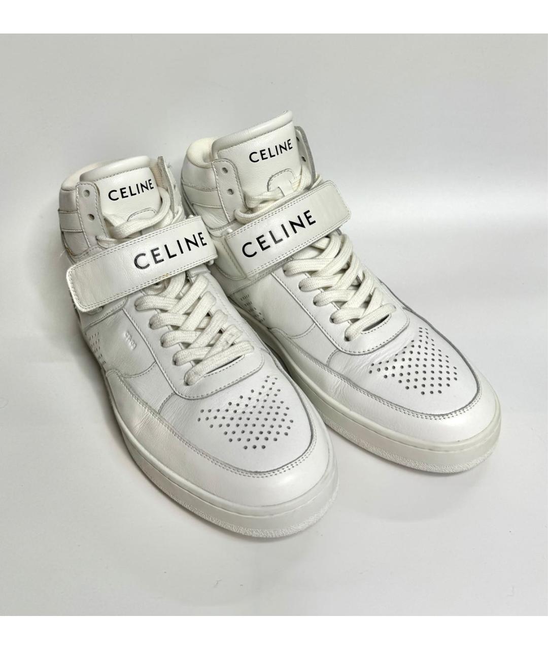 CELINE Белые кожаные кроссовки, фото 3