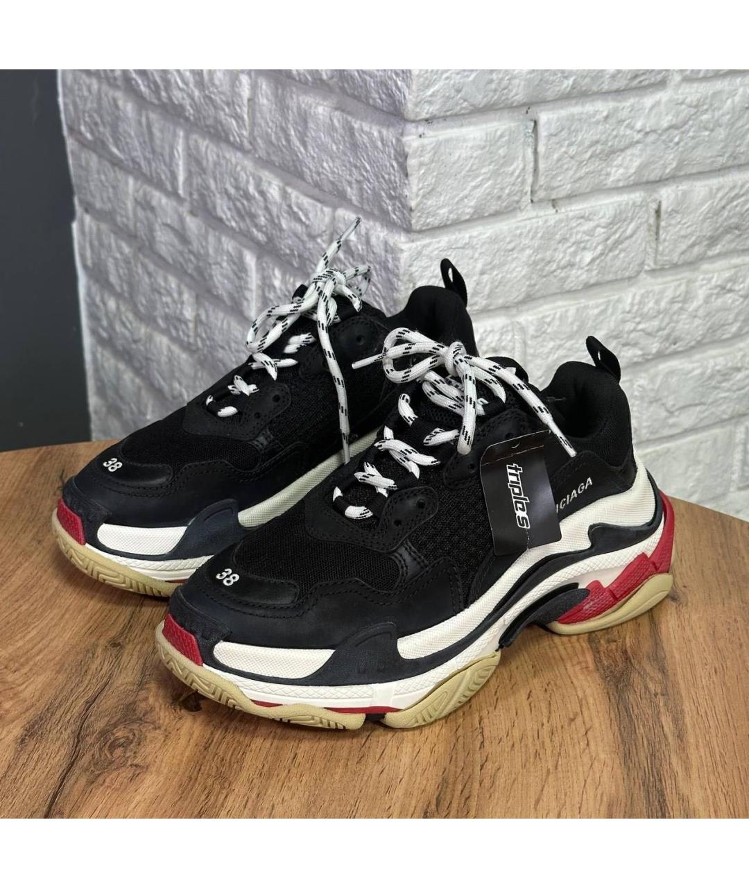 BALENCIAGA Черные текстильные кроссовки, фото 2