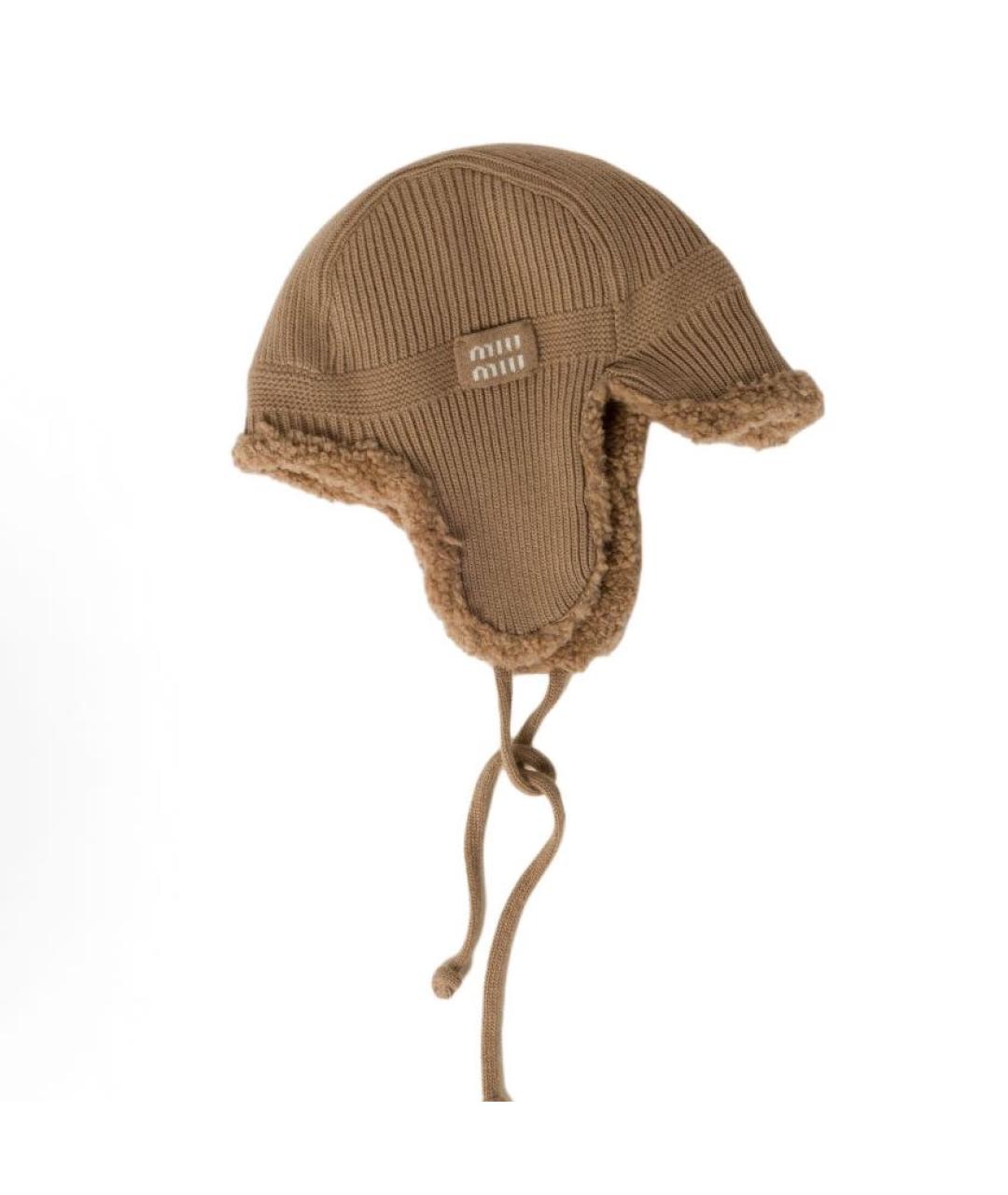 MIU MIU Коричневая шапка, фото 2