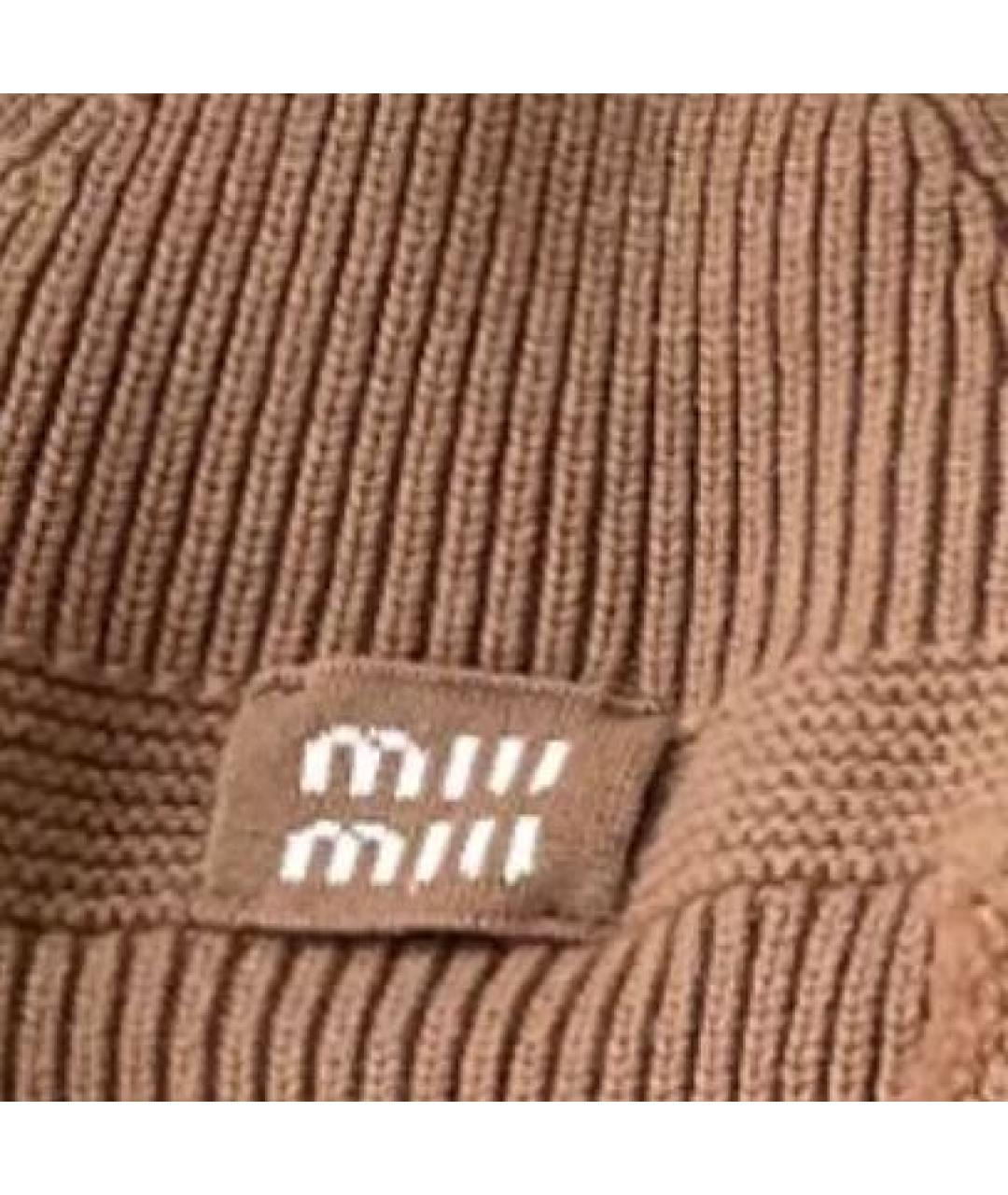 MIU MIU Коричневая шапка, фото 6