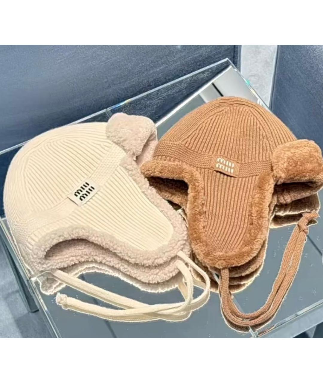MIU MIU Коричневая шапка, фото 4