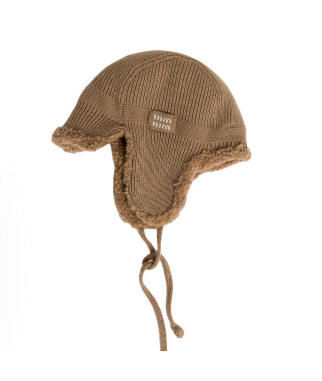 MIU MIU Коричневая шапка, фото 1