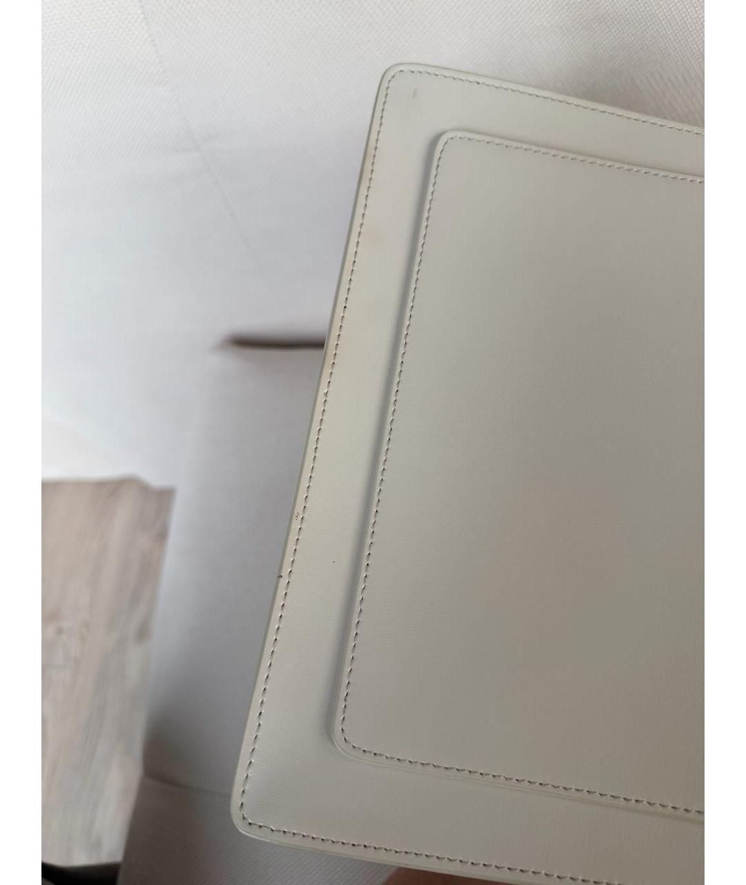 OFF-WHITE Белая кожаная сумка с короткими ручками, фото 8