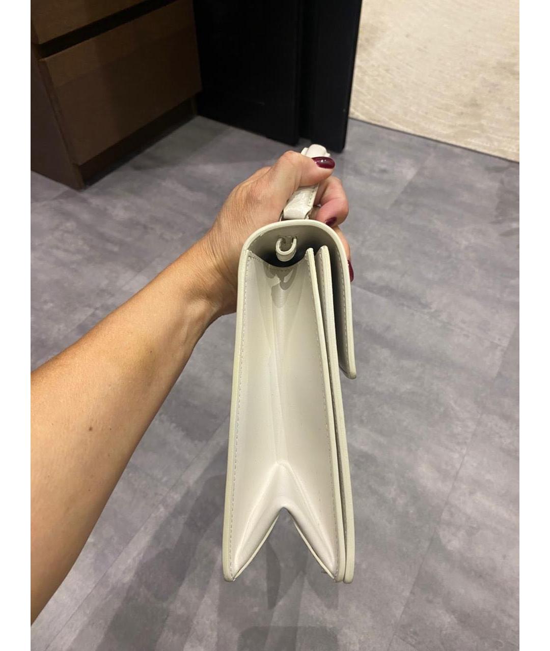 OFF-WHITE Белая кожаная сумка с короткими ручками, фото 3