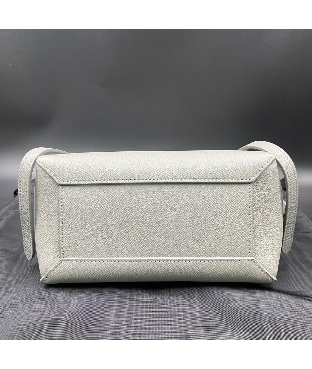 CELINE Белая кожаная сумка с короткими ручками, фото 3