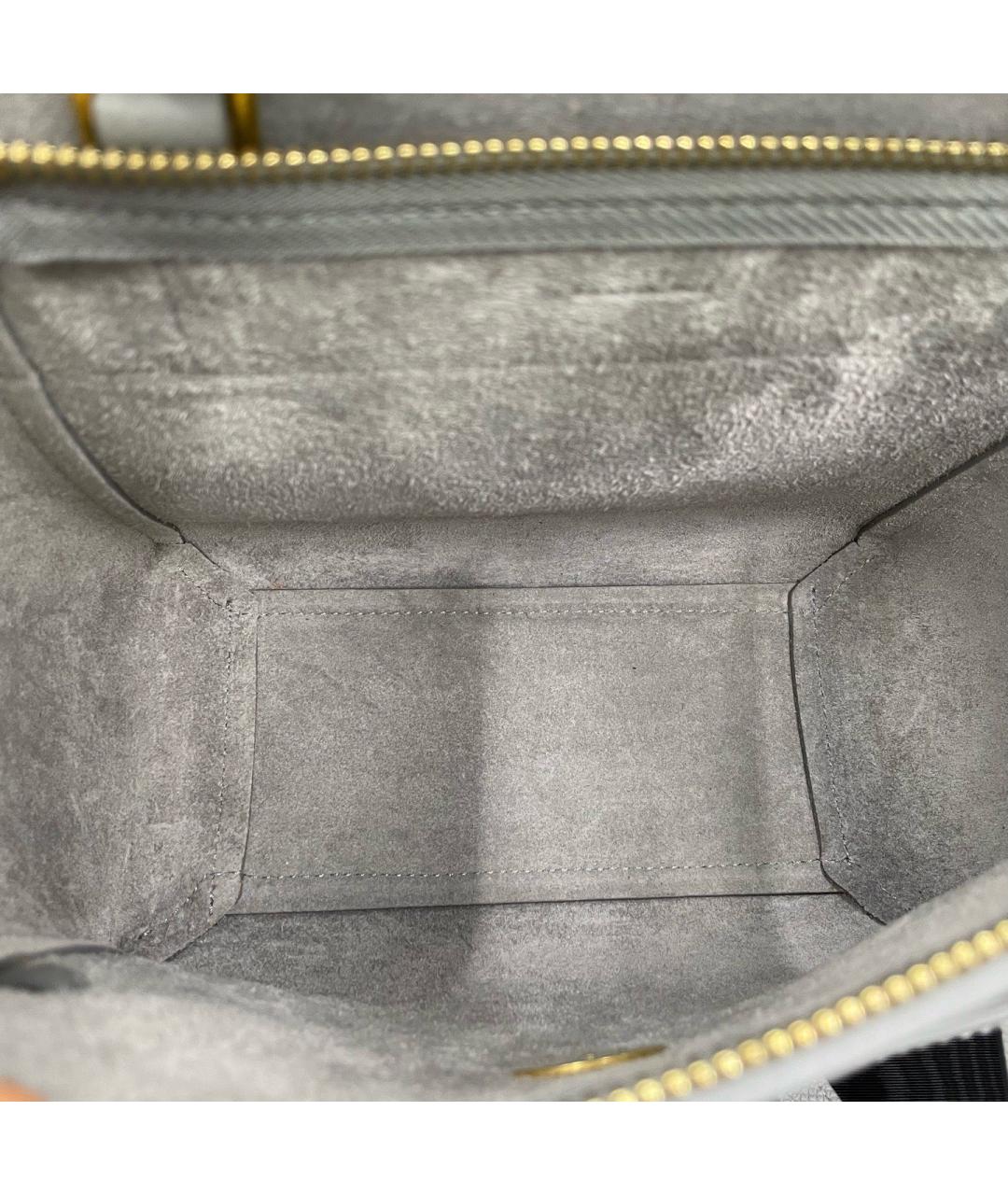 CELINE Белая кожаная сумка с короткими ручками, фото 8