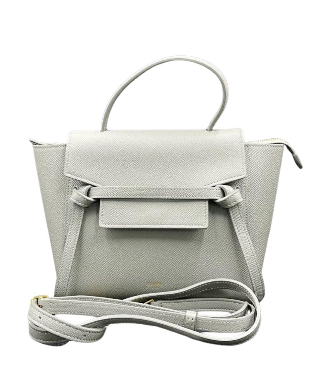 CELINE Белая кожаная сумка с короткими ручками, фото 1