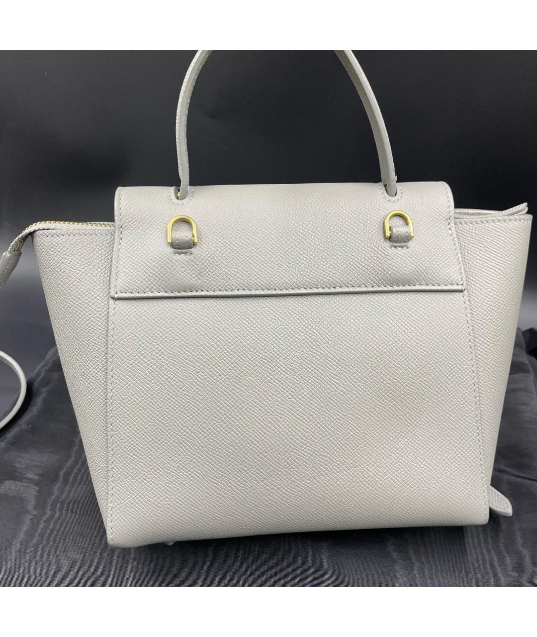 CELINE Белая кожаная сумка с короткими ручками, фото 2