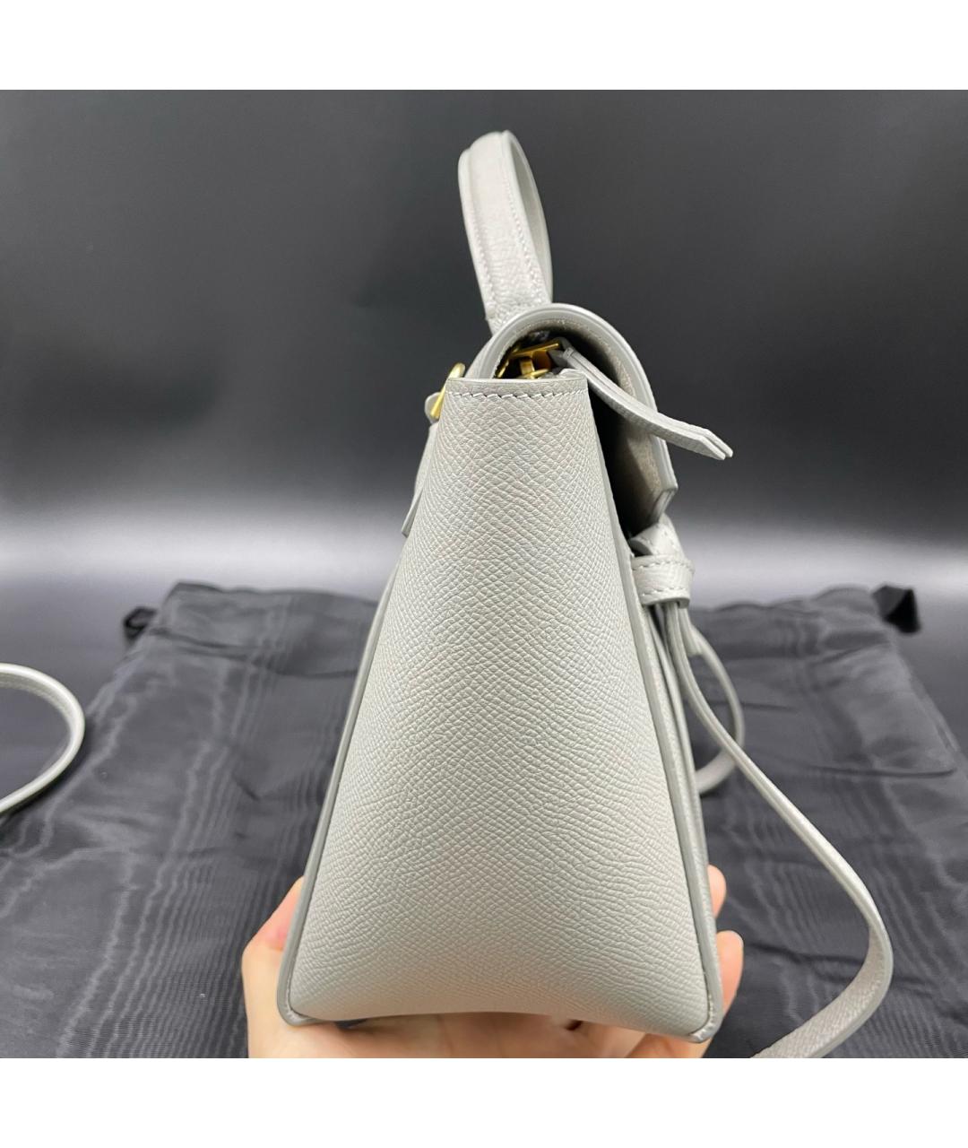 CELINE Белая кожаная сумка с короткими ручками, фото 4