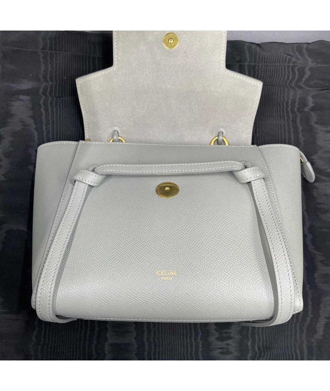 CELINE Белая кожаная сумка с короткими ручками, фото 7