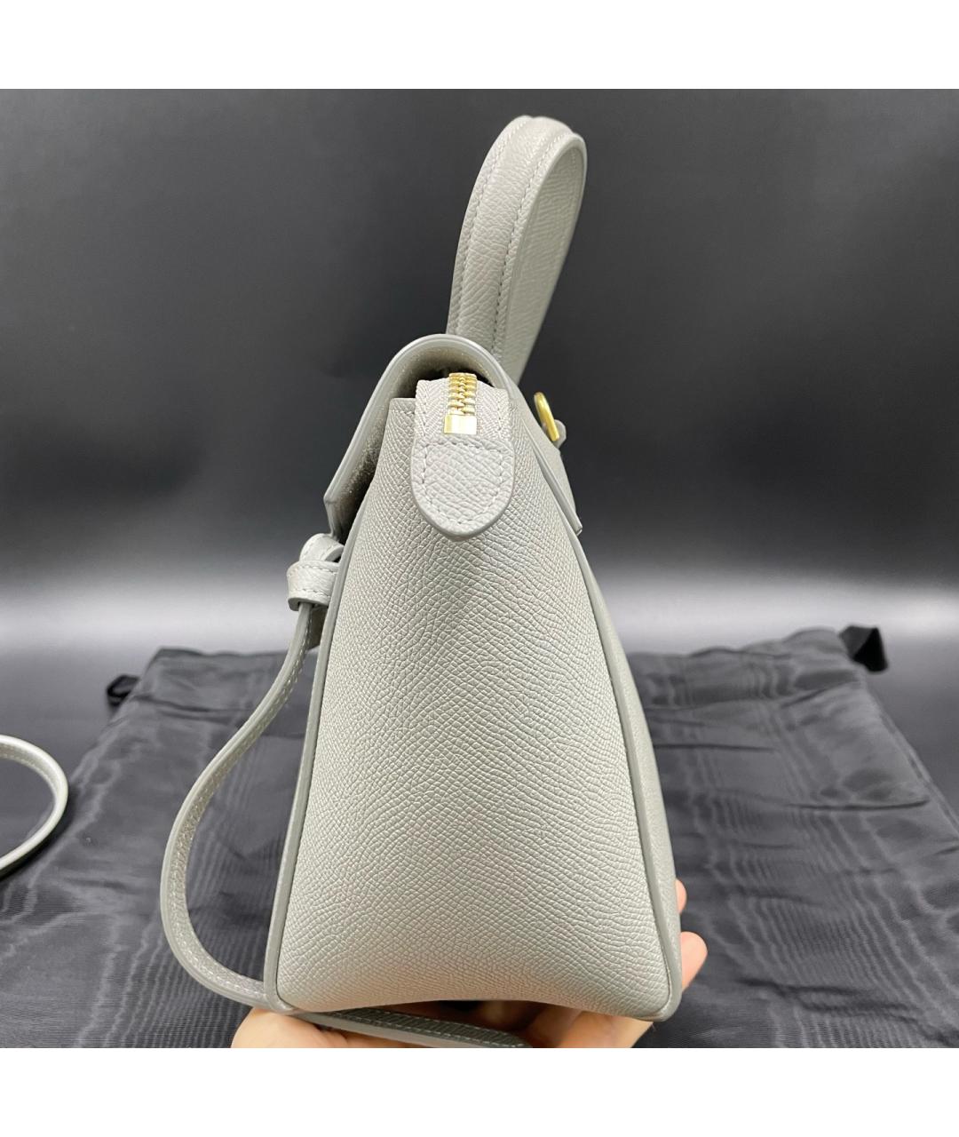 CELINE Белая кожаная сумка с короткими ручками, фото 5