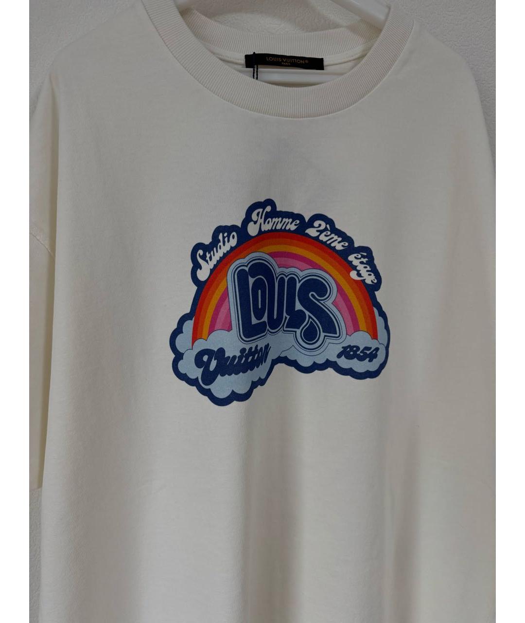 LOUIS VUITTON Белая хлопковая футболка, фото 4