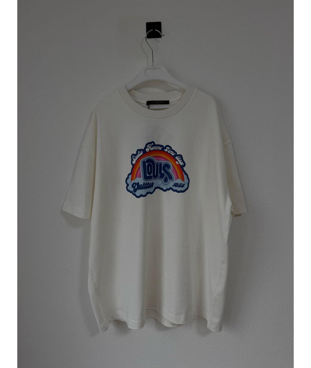 LOUIS VUITTON Белая хлопковая футболка, фото 5