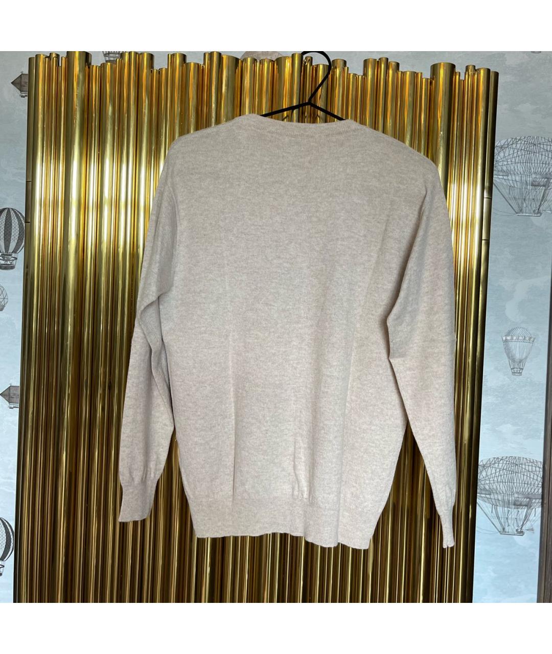 BRUNELLO CUCINELLI Бежевый кашемировый джемпер / свитер, фото 2