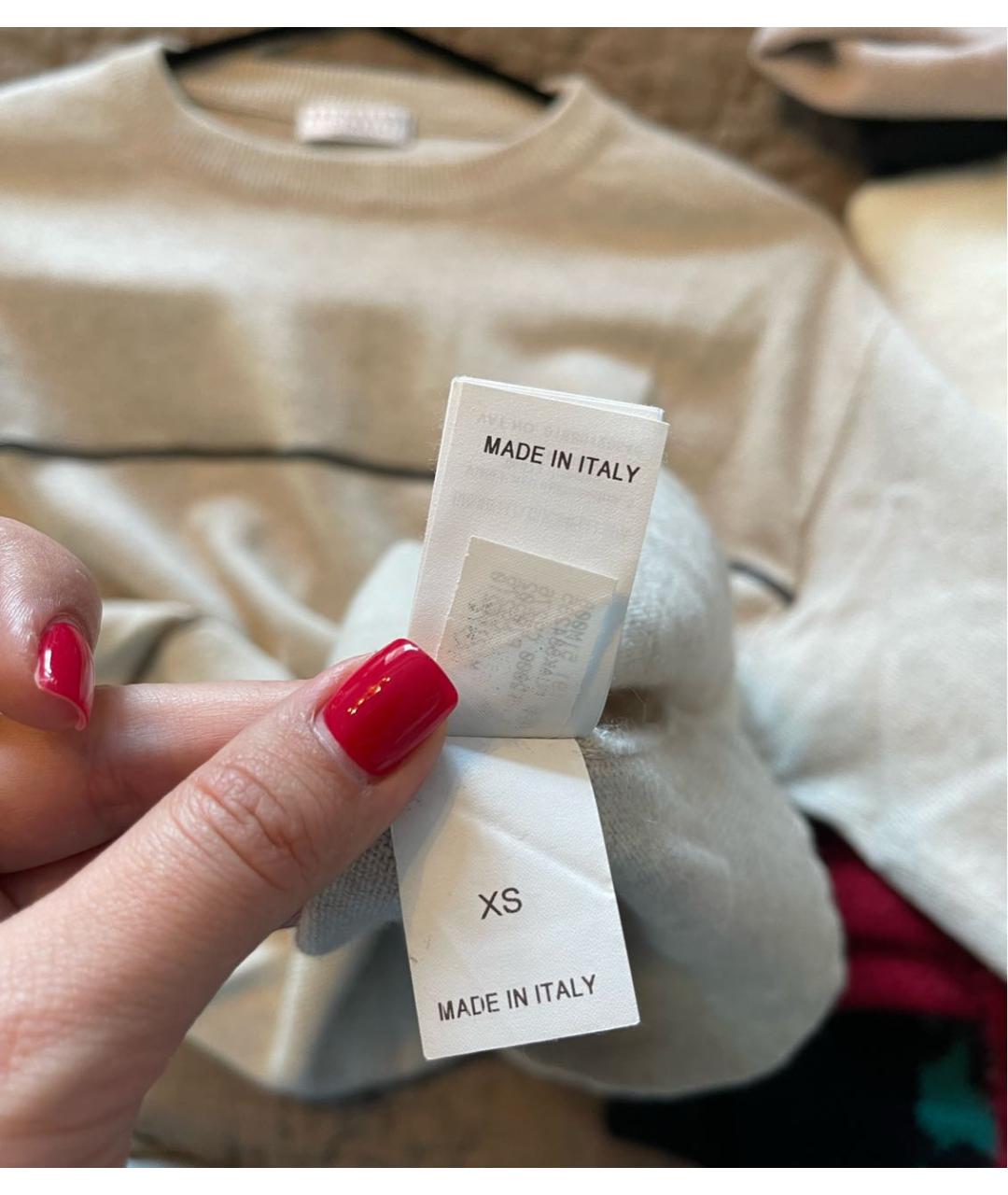 BRUNELLO CUCINELLI Бежевый кашемировый джемпер / свитер, фото 4