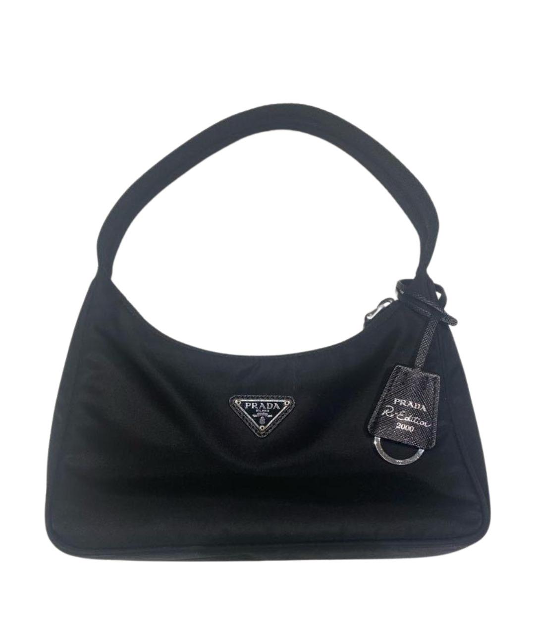 PRADA Черная тканевая сумка с короткими ручками, фото 1