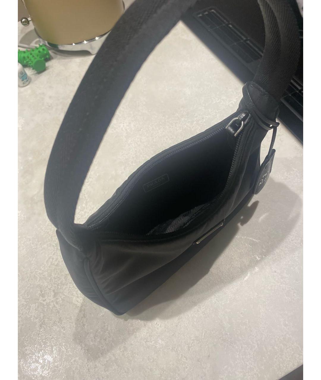 PRADA Черная тканевая сумка с короткими ручками, фото 3