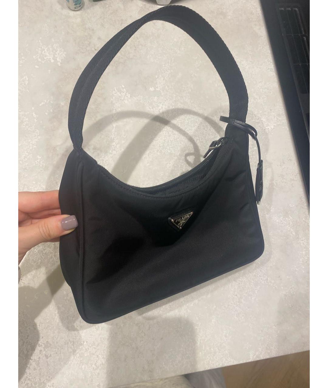 PRADA Черная тканевая сумка с короткими ручками, фото 2