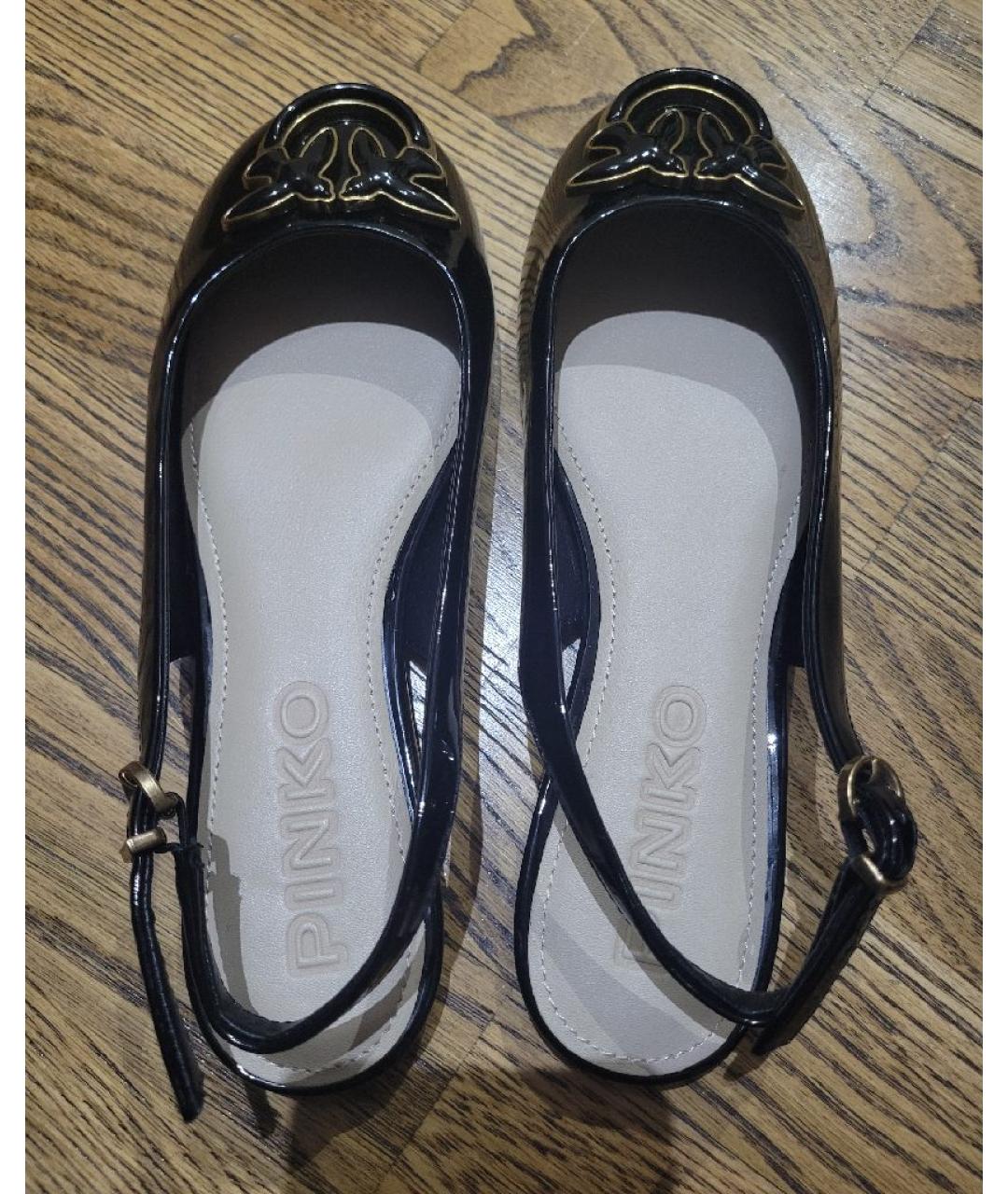 PINKO Черные балетки из лакированной кожи, фото 3