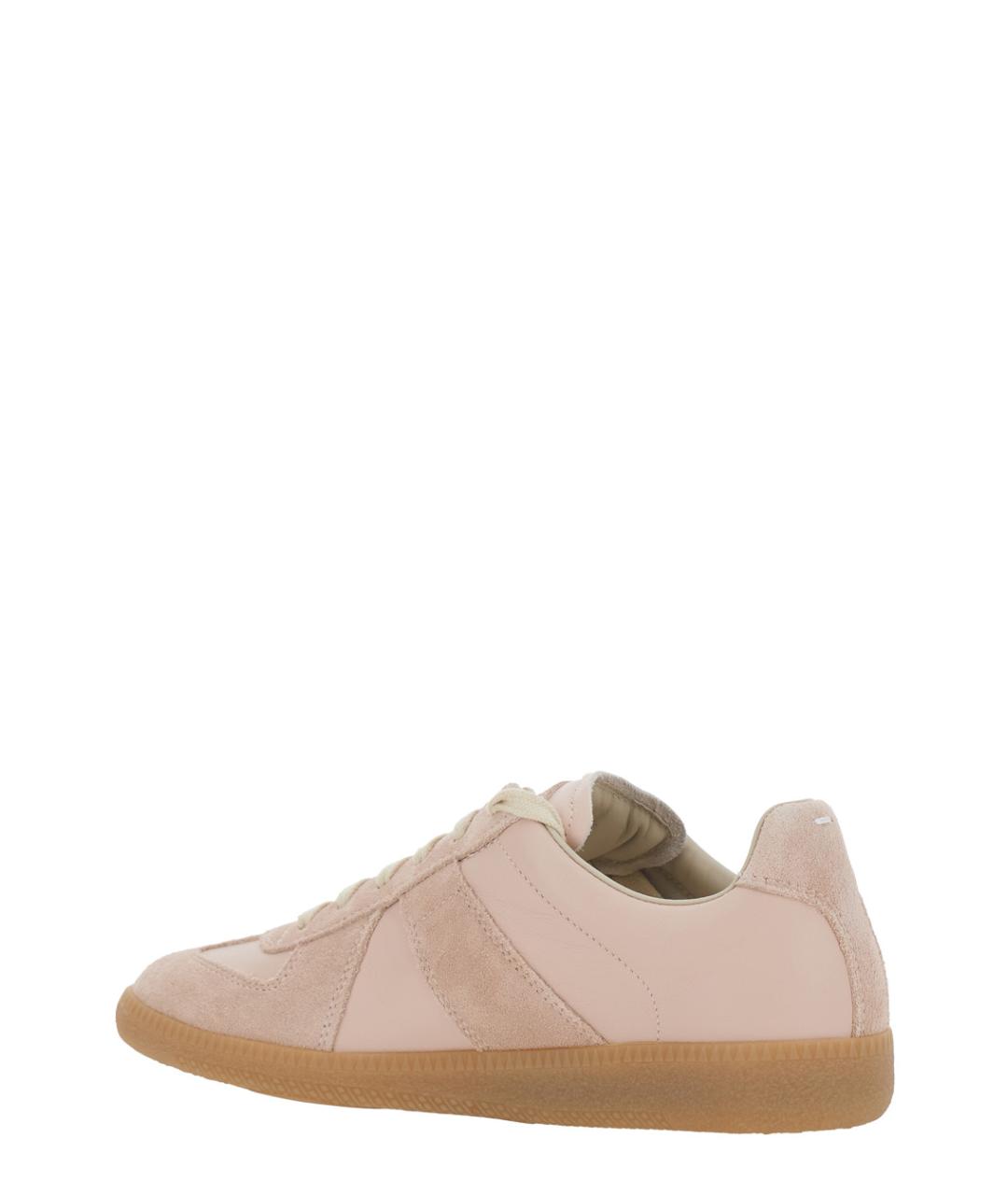 MAISON MARGIELA Розовые кожаные кеды, фото 3