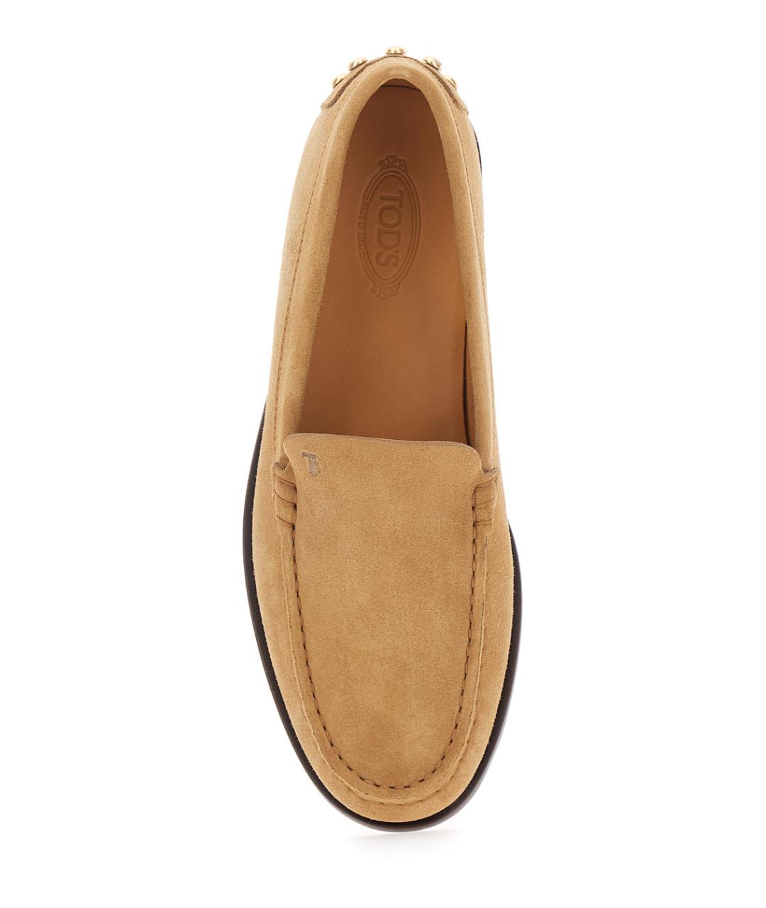 TOD'S Бежевые замшевые лоферы, фото 4