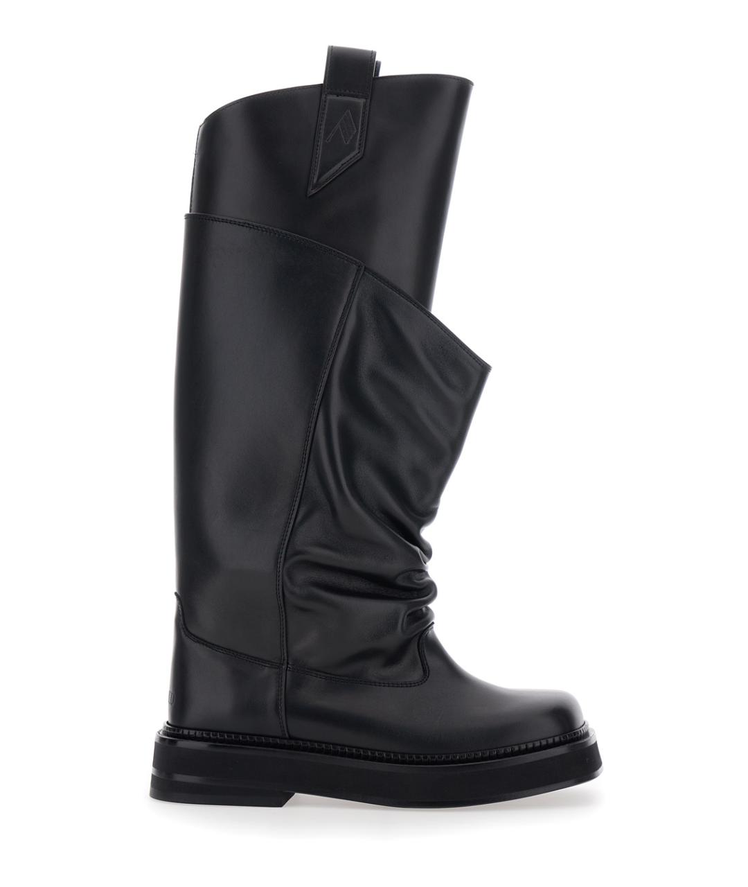 THE ATTICO Черные кожаные сапоги, фото 1