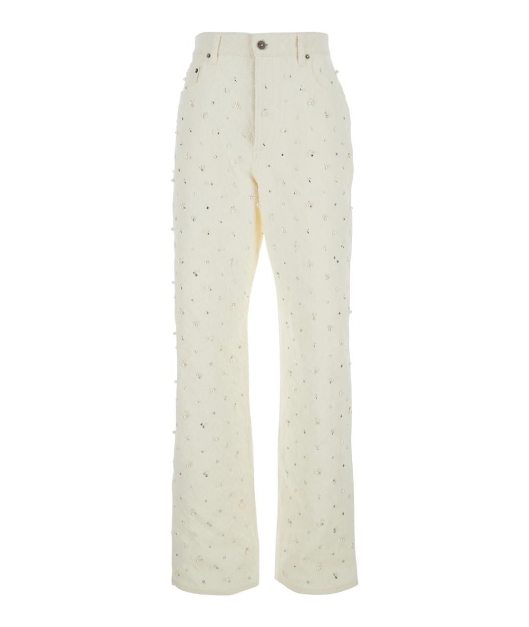 GOLDEN GOOSE DELUXE BRAND Белые хлопковые прямые джинсы, фото 1