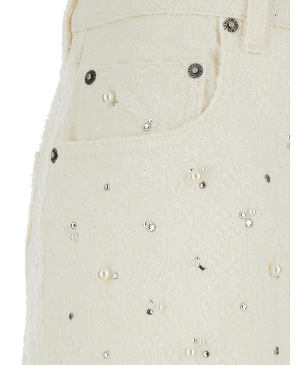 GOLDEN GOOSE DELUXE BRAND Белые хлопковые прямые джинсы, фото 3