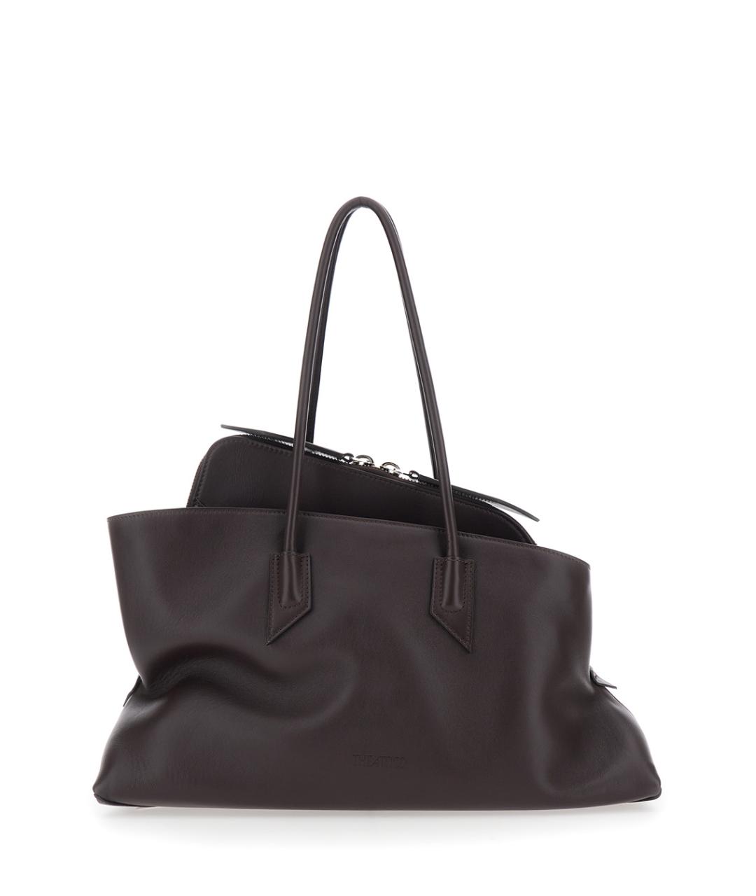 THE ATTICO Коричневая кожаная сумка тоут, фото 1