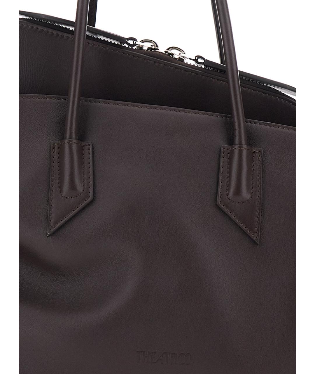 THE ATTICO Коричневая кожаная сумка тоут, фото 3