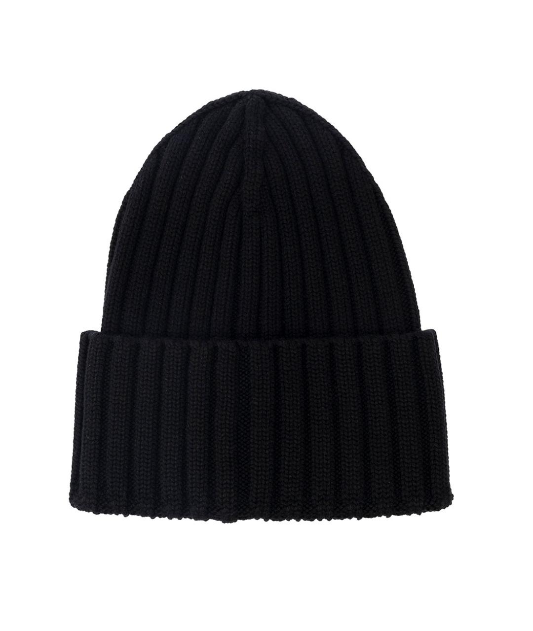 MONCLER Черная шерстяная шапка, фото 2