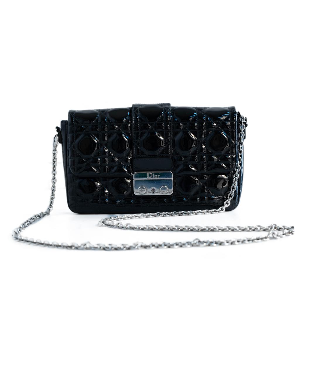 CHRISTIAN DIOR Черная сумка через плечо из лакированной кожи, фото 1