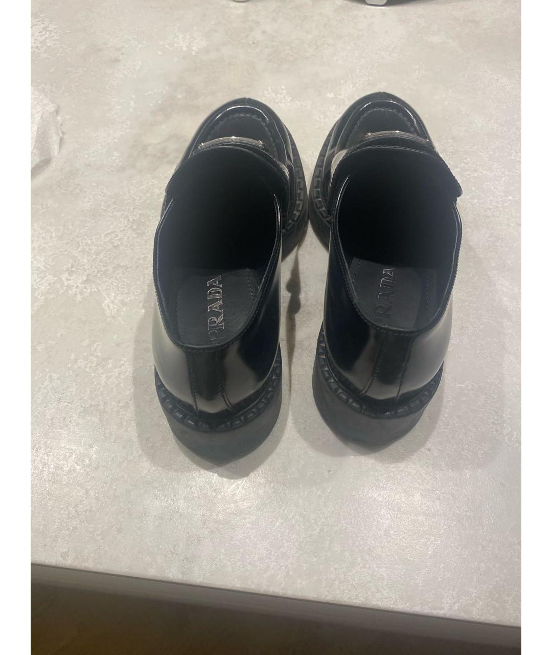 PRADA Черные кожаные лоферы, фото 3